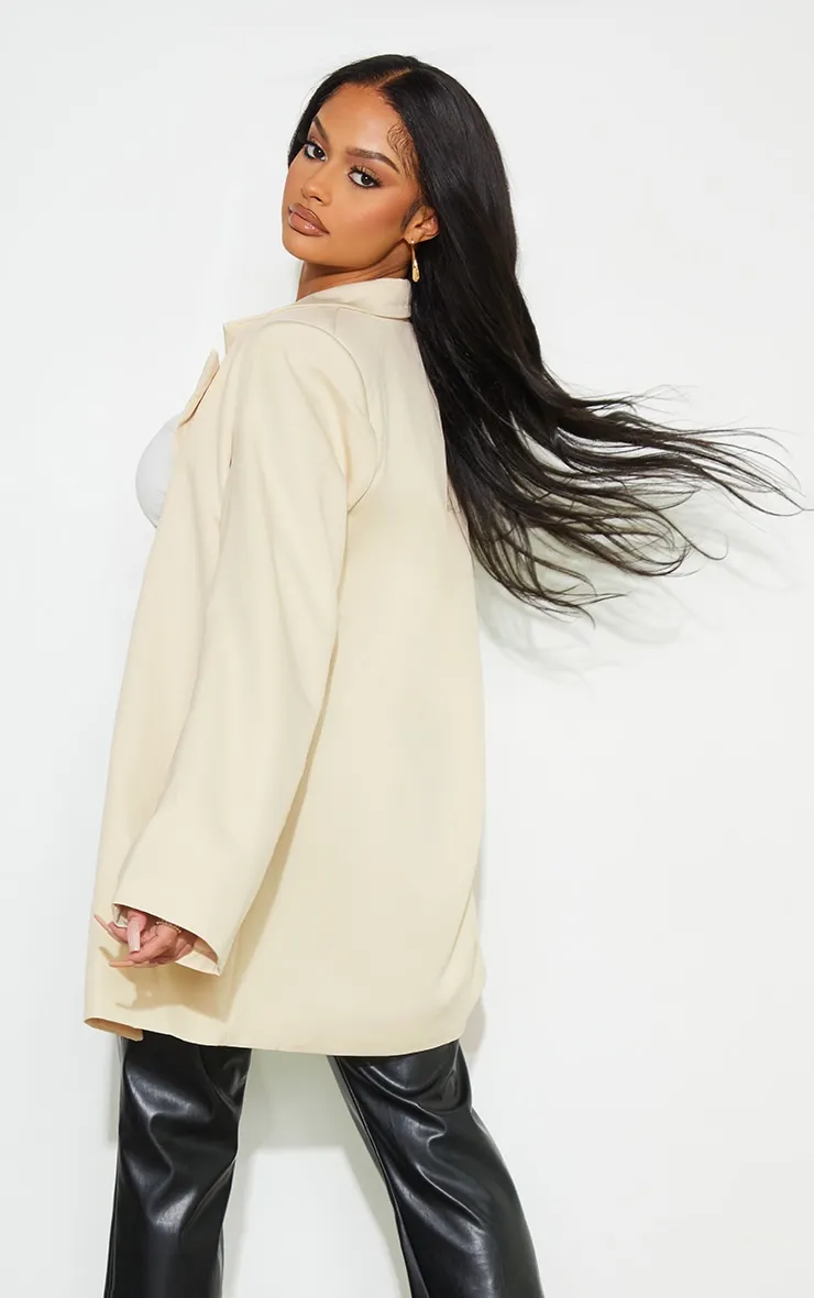 Stone Oversized Drapey Button Detail Blazer sold by Pretty Little Thing product image thumbnail 2