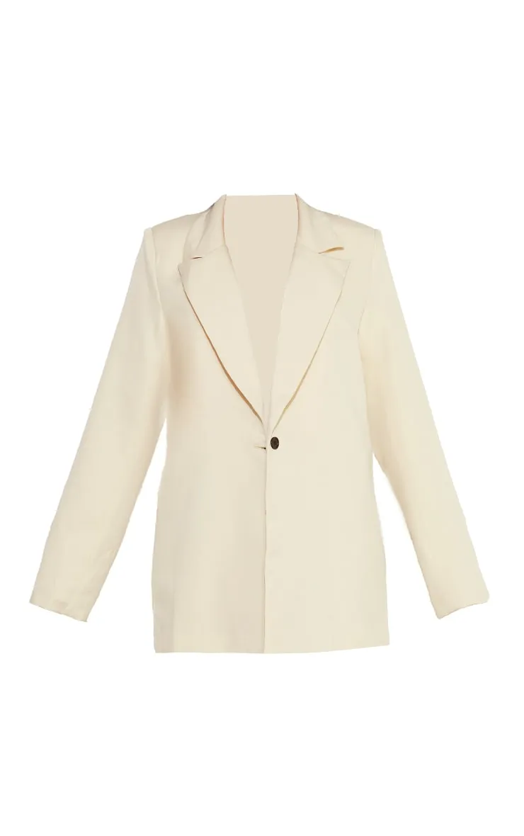 Stone Oversized Drapey Button Detail Blazer sold by Pretty Little Thing product image thumbnail 5
