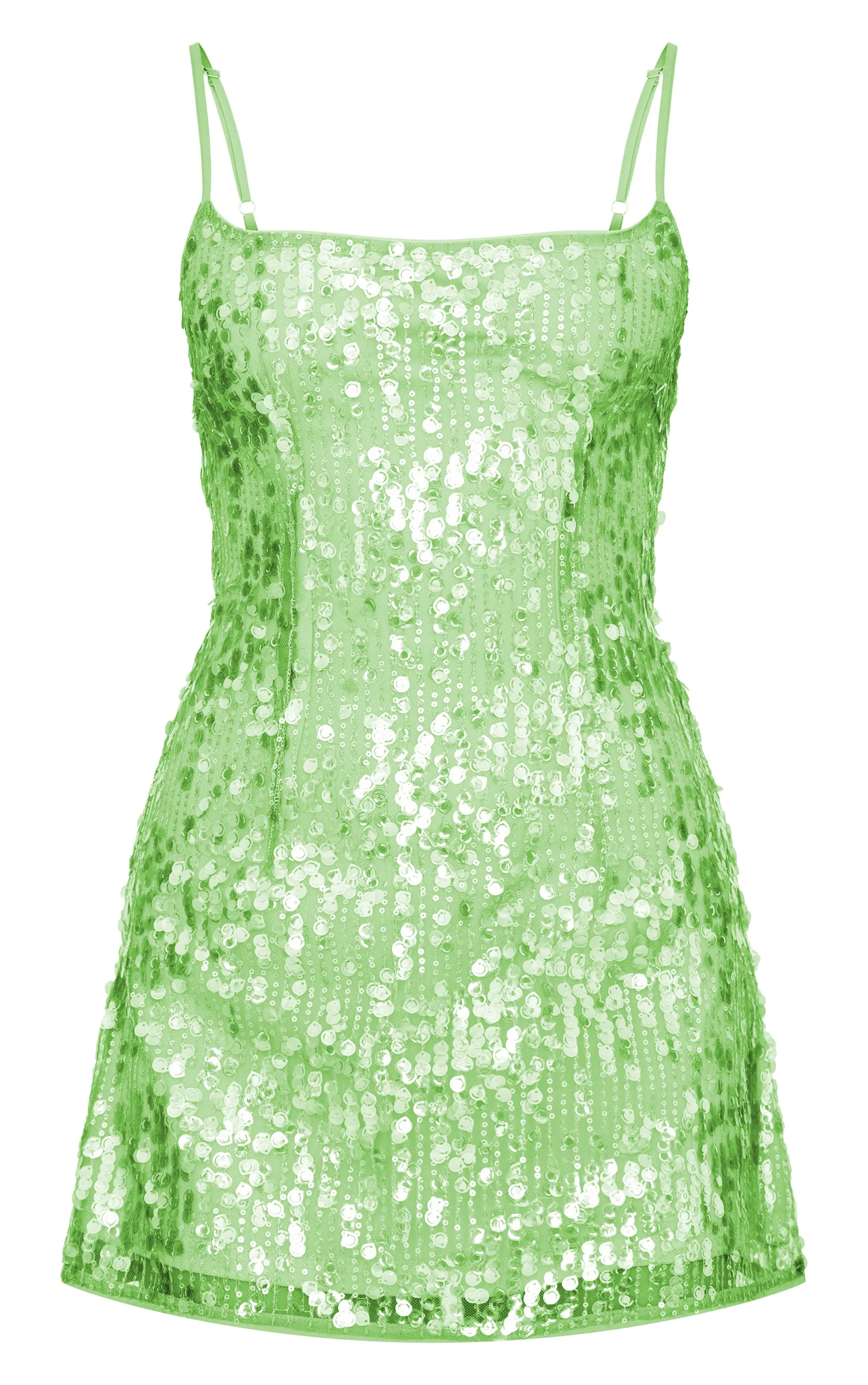 Green Sequin Mini Shift Dress sold by Pretty Little Thing product image thumbnail 5