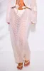 Cream Crochet Stone Trim Maxi Low Rise Beach Skirt sold by Pretty Little Thing