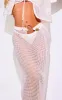 Cream Crochet Stone Trim Maxi Low Rise Beach Skirt sold by Pretty Little Thing