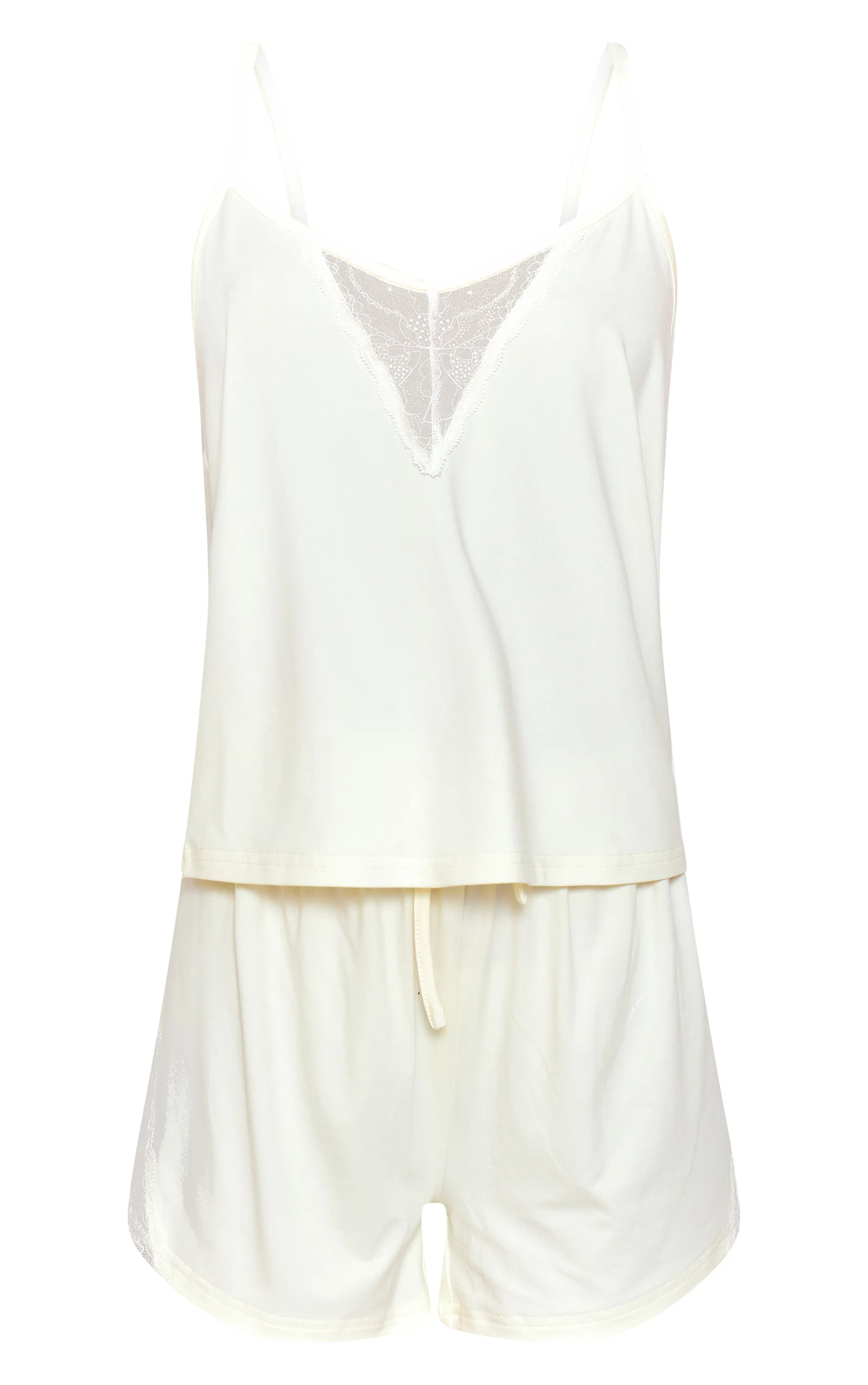Cream Lace Detail Cami And Short Pyjama Set sold by Pretty Little Thing product image thumbnail 5