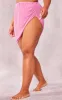 Plus Pink Diamante Mesh Ruched Beach Skirt sold by Pretty Little Thing