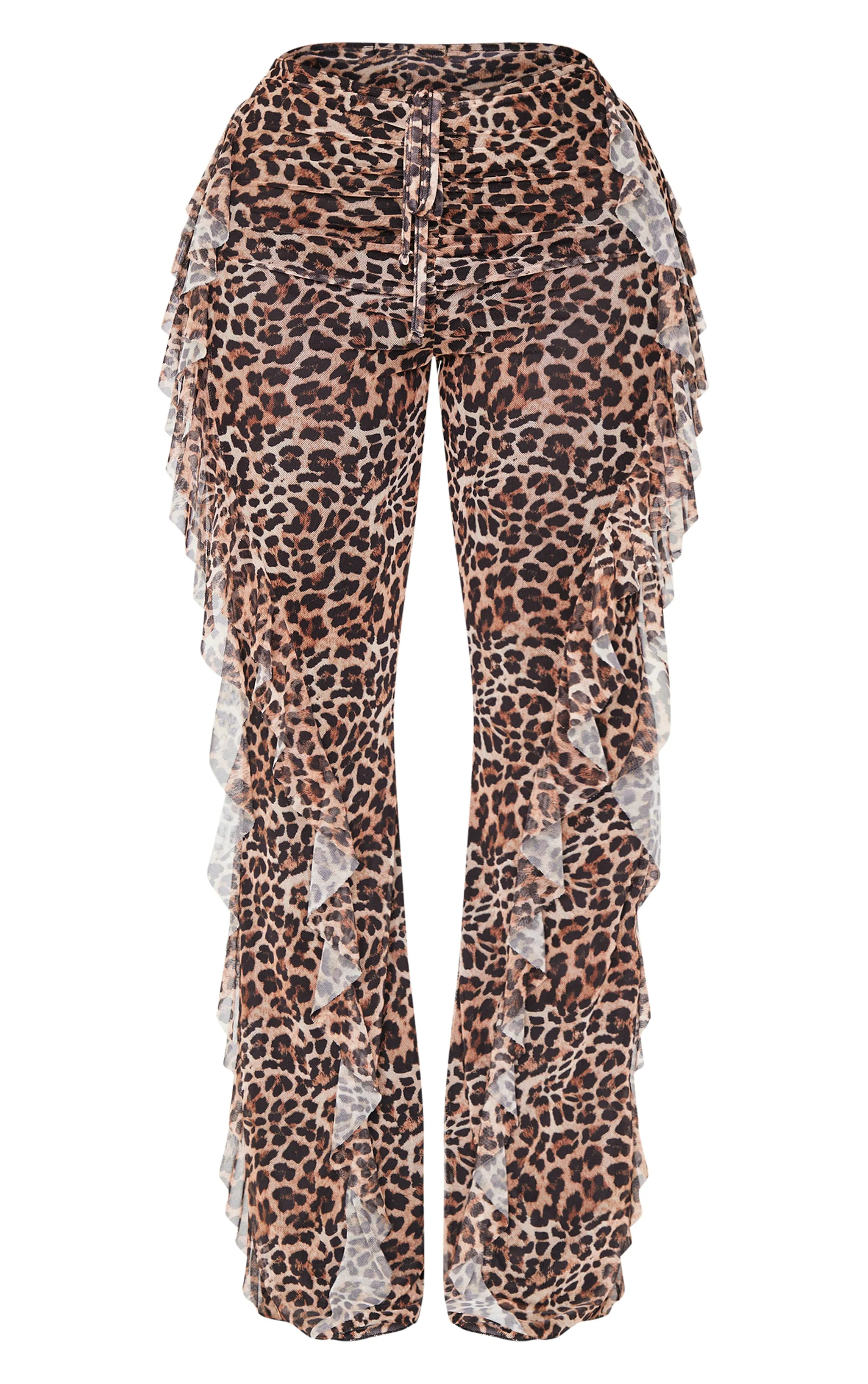 Shape Leopard Print Frill Flared Strappy Waist Trousers sold by Pretty Little Thing product image thumbnail 5