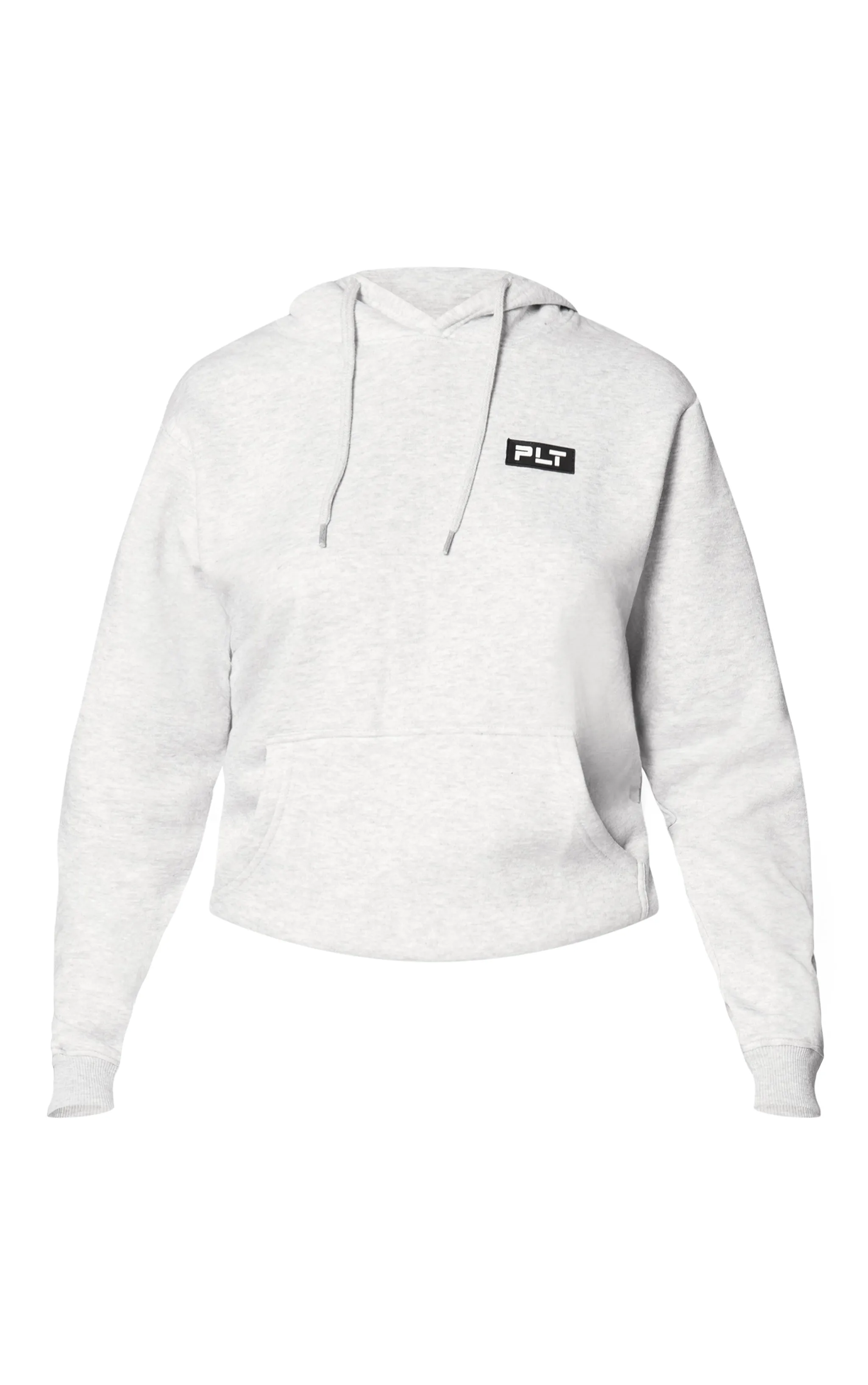 PRETTYLITTLETHING Ash Grey Logo Badge Detailed Oversized Hoodie sold by Pretty Little Thing product image thumbnail 5