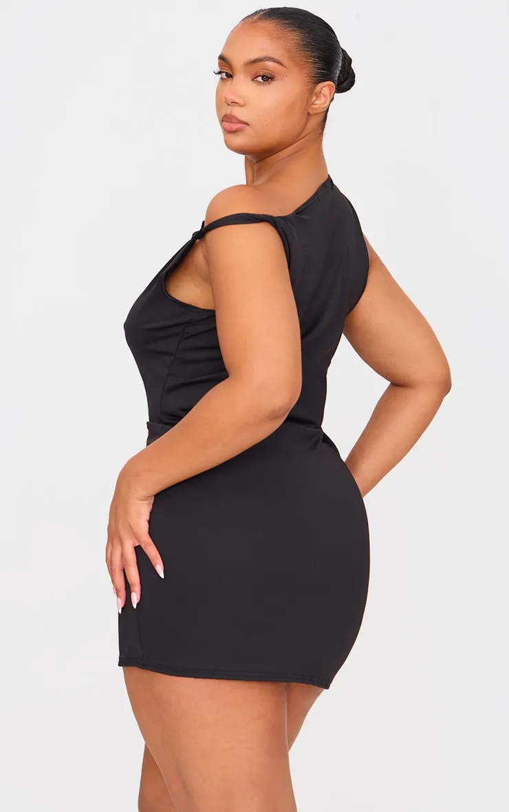Plus Black Contour Sleeveless Knot Detail Mini Dress sold by Pretty Little Thing product image thumbnail 2