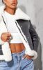 Black Faux Fur Lined Faux Leather Buckled Aviator Jacket sold by Pretty Little Thing
