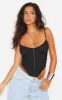Petite Black Mesh Hook And Eye Corset sold by Pretty Little Thing