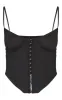 Petite Black Mesh Hook And Eye Corset sold by Pretty Little Thing