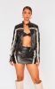 Black Faux Leather Contrast Panel Motorcross Jacket sold by Pretty Little Thing