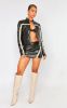 Black Faux Leather Contrast Panel Motorcross Jacket sold by Pretty Little Thing
