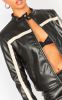 Black Faux Leather Contrast Panel Motorcross Jacket sold by Pretty Little Thing