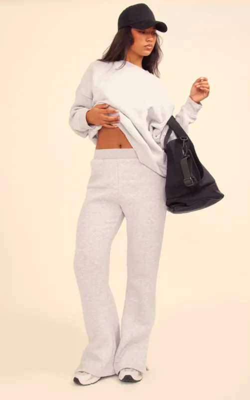 Ash Grey Flared Split Hem Joggers sold by Pretty Little Thing