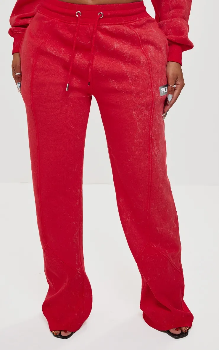 PRETTYLITTLETHING Shape Washed Red Wide Leg Joggers sold by Pretty Little Thing product image thumbnail 2