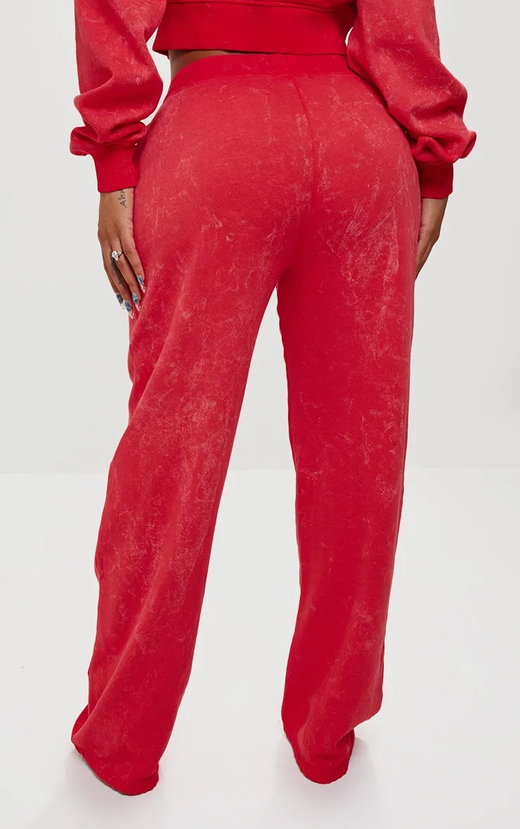 PRETTYLITTLETHING Shape Washed Red Wide Leg Joggers sold by Pretty Little Thing product image thumbnail 3