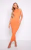 Coral Side Cut Outs Soft Knitted Maxi Dress sold by Pretty Little Thing