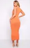 Coral Side Cut Outs Soft Knitted Maxi Dress sold by Pretty Little Thing