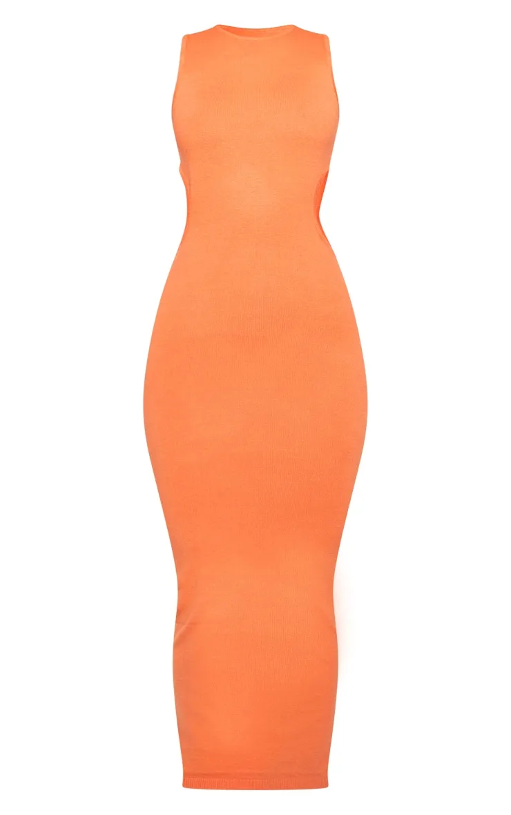 Coral Side Cut Outs Soft Knitted Maxi Dress sold by Pretty Little Thing product image thumbnail 5