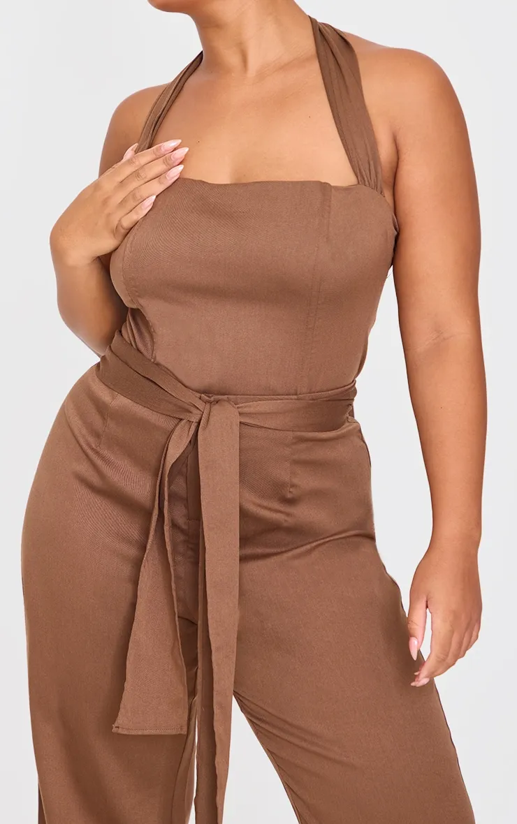 Plus Brown Scarf Detail Corset sold by Pretty Little Thing product image thumbnail 4