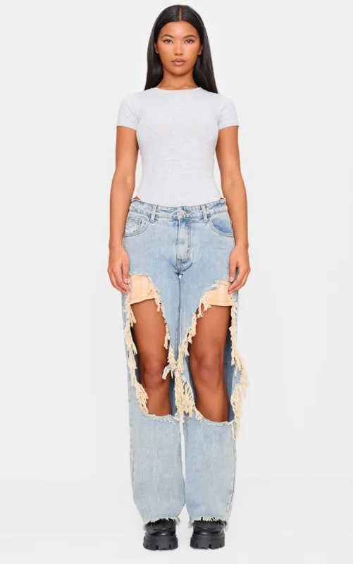 Vintage Wash Extreme Ripped Boyfriend Jean sold by Pretty Little Thing