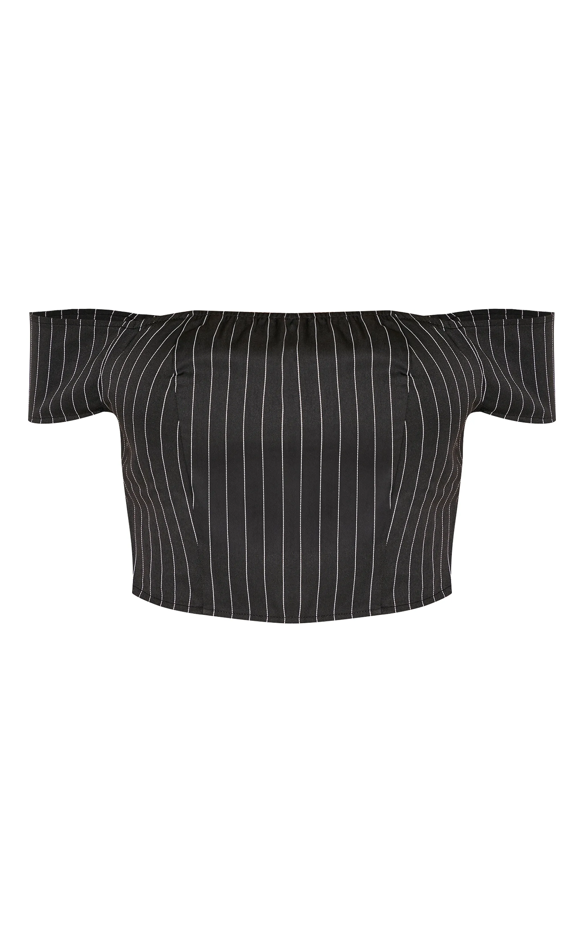 Black Pinstripe Woven Tailored Bandeau Top sold by Pretty Little Thing product image thumbnail 5