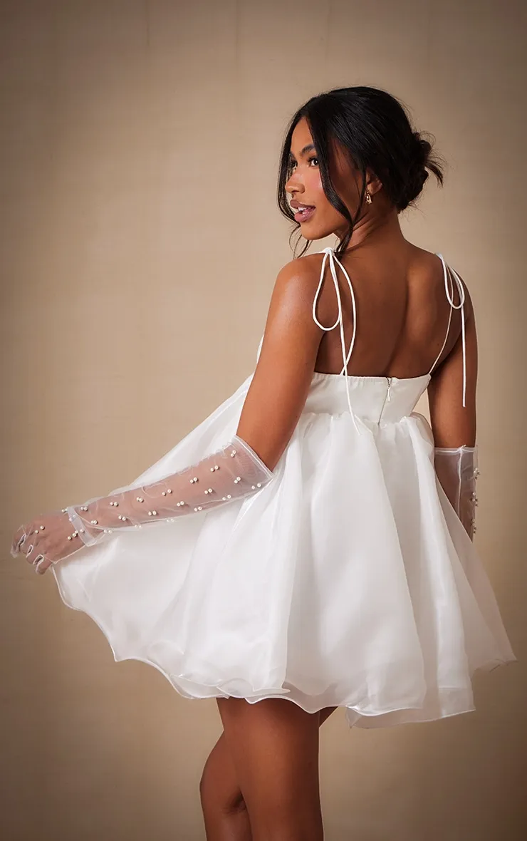 Premium White Chiffon Strappy Mini Dress sold by Pretty Little Thing product image thumbnail 2