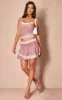 Pink Textured Knit Ruched Detailing Mini Skirt sold by Pretty Little Thing