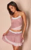 Pink Textured Knit Ruched Detailing Mini Skirt sold by Pretty Little Thing