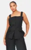 Plus Premium Black Button Detail Corset Waistcoat sold by Pretty Little Thing