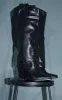 Black Matte PU Snake Western Fold Knee Boots sold by Pretty Little Thing