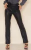 Black Faux Leather V Front Straight Leg Trousers sold by Pretty Little Thing