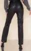 Black Faux Leather V Front Straight Leg Trousers sold by Pretty Little Thing