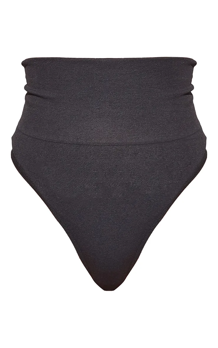 Black Shapewear High Waisted Control Thong sold by Pretty Little Thing product image thumbnail 5