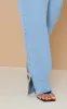 Plus Light Blue Wash Split Hem Jeans sold by Pretty Little Thing