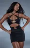 Black Strappy Mesh Detail Cut Out Bodycon Dress sold by Pretty Little Thing