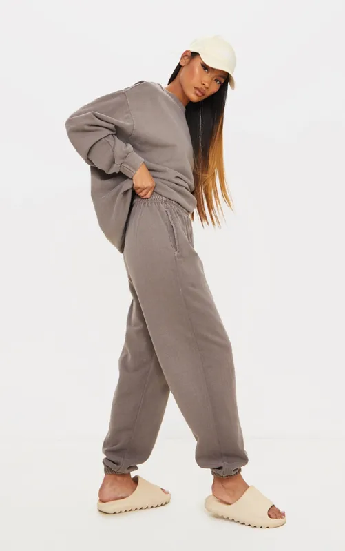 Mocha Washed Joggers sold by Pretty Little Thing