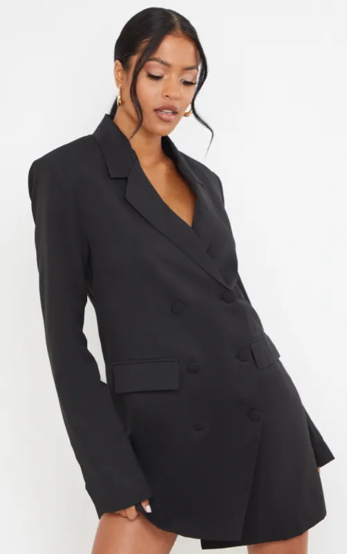Tall  Black Oversized Blazer Dress sold by Pretty Little Thing