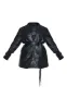 Plus Black Faux Leather Wrap Belted Blazer sold by Pretty Little Thing