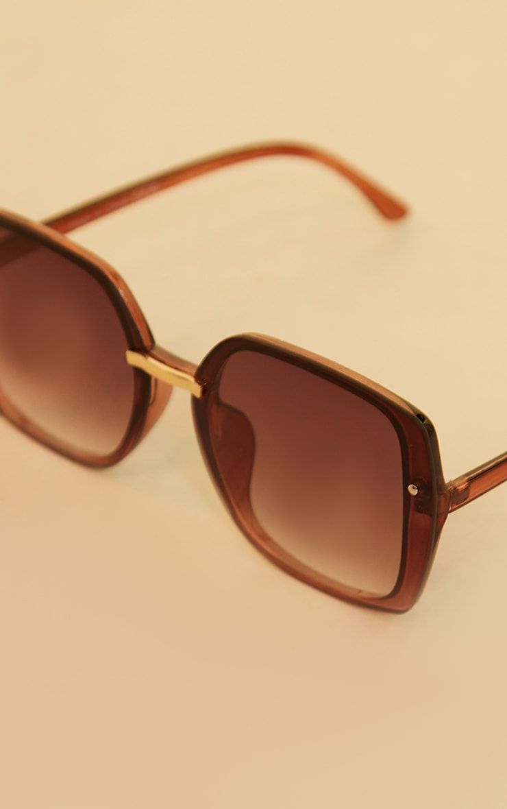 Brown Frameless Hardware Detail Square Sunglasses sold by Pretty Little Thing product image thumbnail 3