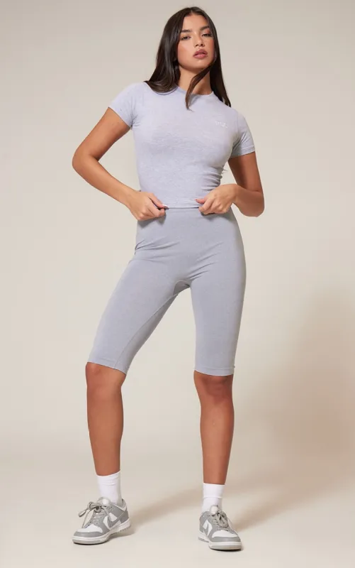 Grey Marl Seamless Melange High Waist Capri Leggings sold by Pretty Little Thing