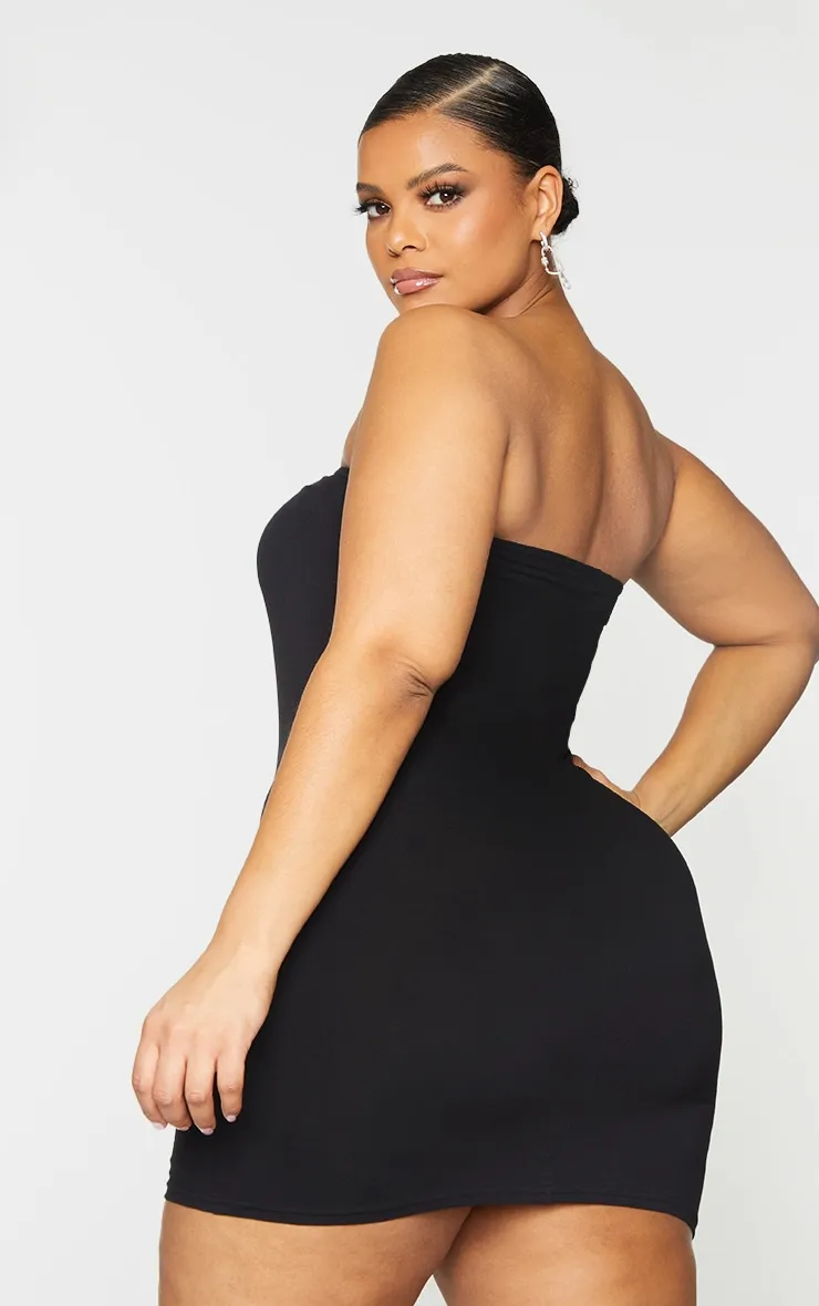Plus Black Basic Jersey Bandeau Bodycon Dress sold by Pretty Little Thing product image thumbnail 2