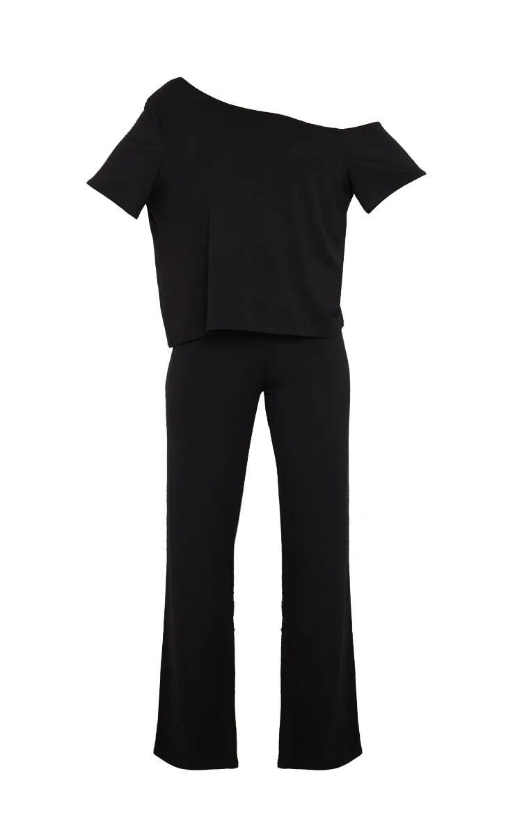 Black Off The Shoulder Top & Bottoms PJ Set sold by Pretty Little Thing product image thumbnail 5
