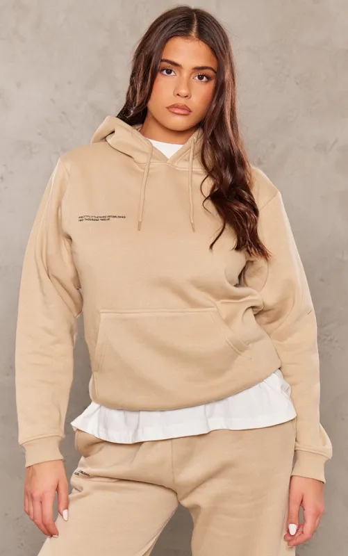 PRETTYLITTLETHING Logo Sand Est 2012 Oversized Hoodie sold by Pretty Little Thing
