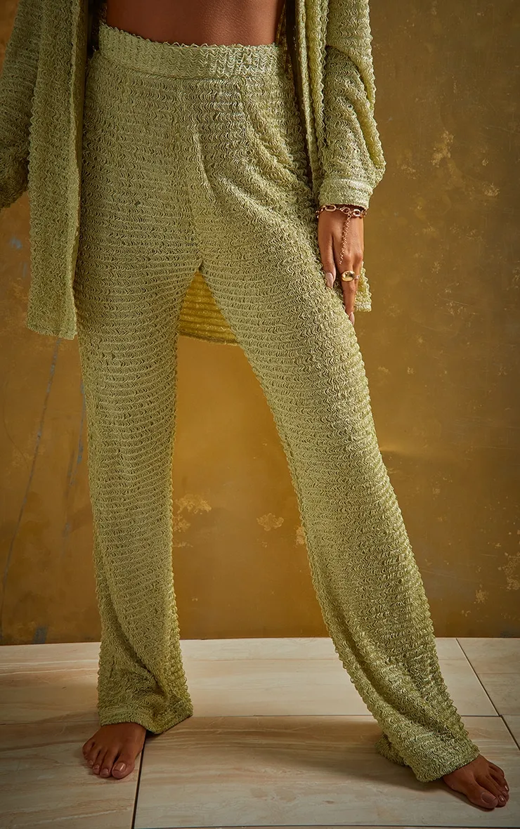 Green Textured Beach Trousers sold by Pretty Little Thing product image thumbnail 2