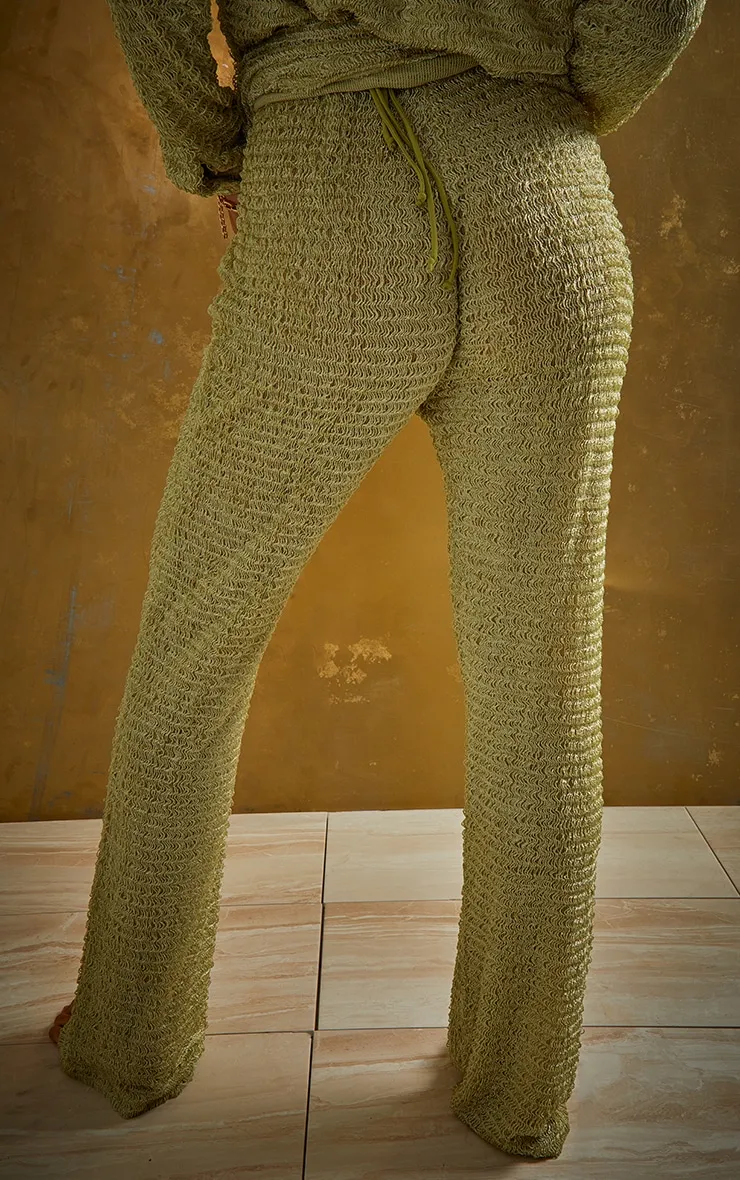 Green Textured Beach Trousers sold by Pretty Little Thing product image thumbnail 3