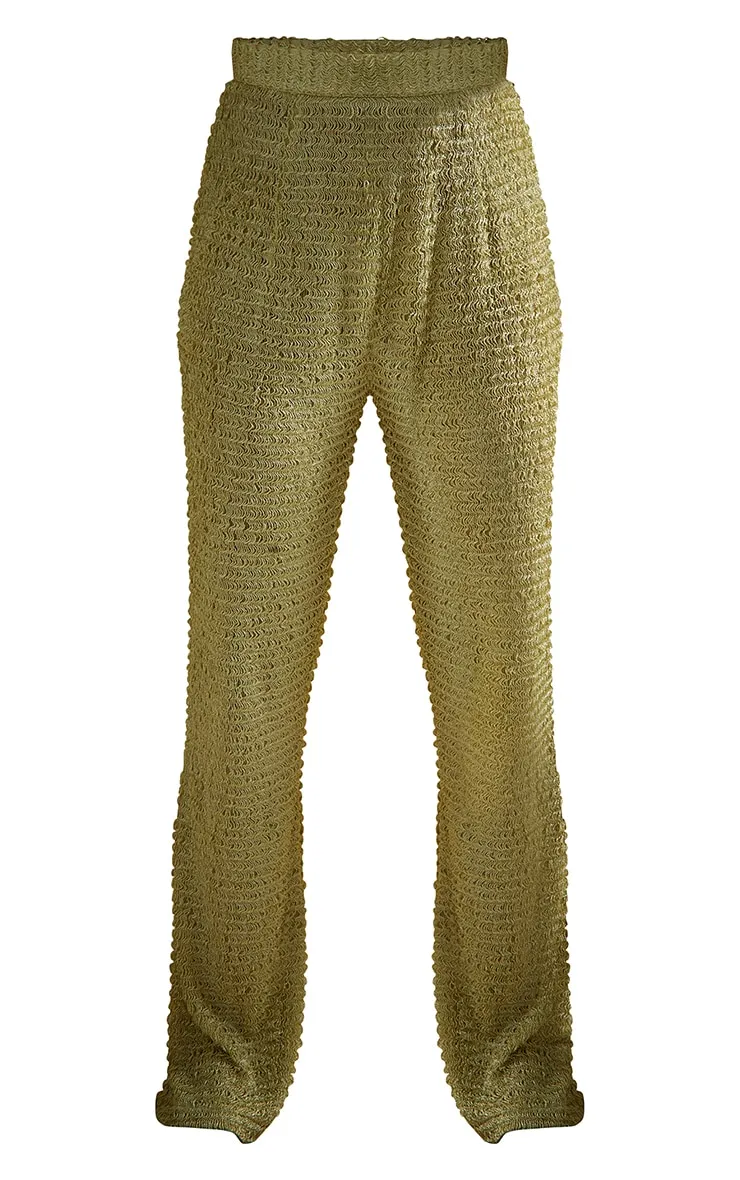 Green Textured Beach Trousers sold by Pretty Little Thing product image thumbnail 5