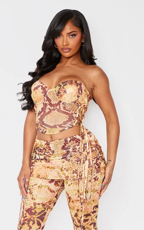 Shape Orange Animal Mesh Bandeau Boning Corset sold by Pretty Little Thing
