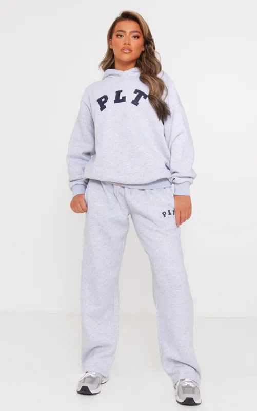 PRETTYLITTLETHING Ash Grey Logo Oversized Wide Leg Joggers sold by Pretty Little Thing