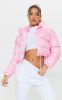 PRETTYLITTLETHING Pink Tonal Logo Cropped Puffer sold by Pretty Little Thing
