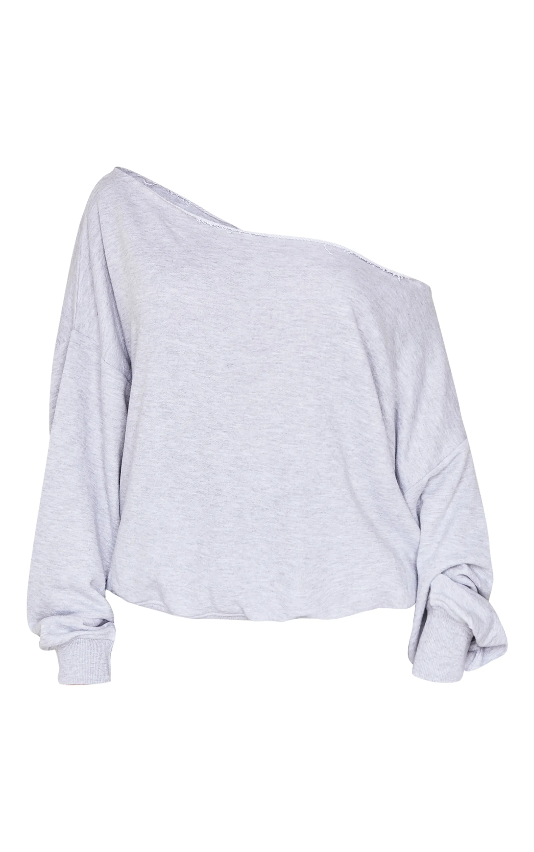 Grey Marl Oversized Off Shoulder Sweatshirt sold by Pretty Little Thing product image thumbnail 5